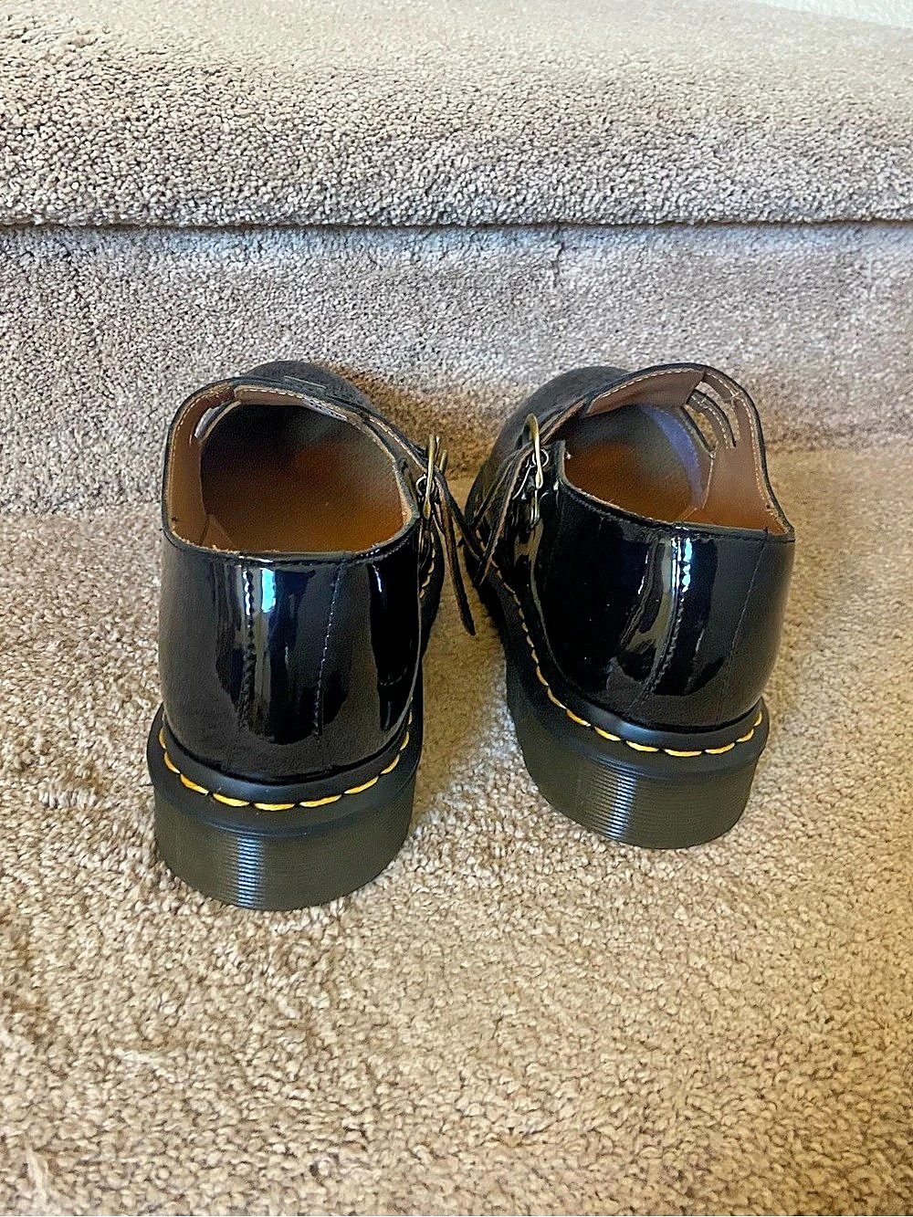 Dr. Martens Patent Strap Mary Jane Shoes in Black Like New - Picture 3 of 4